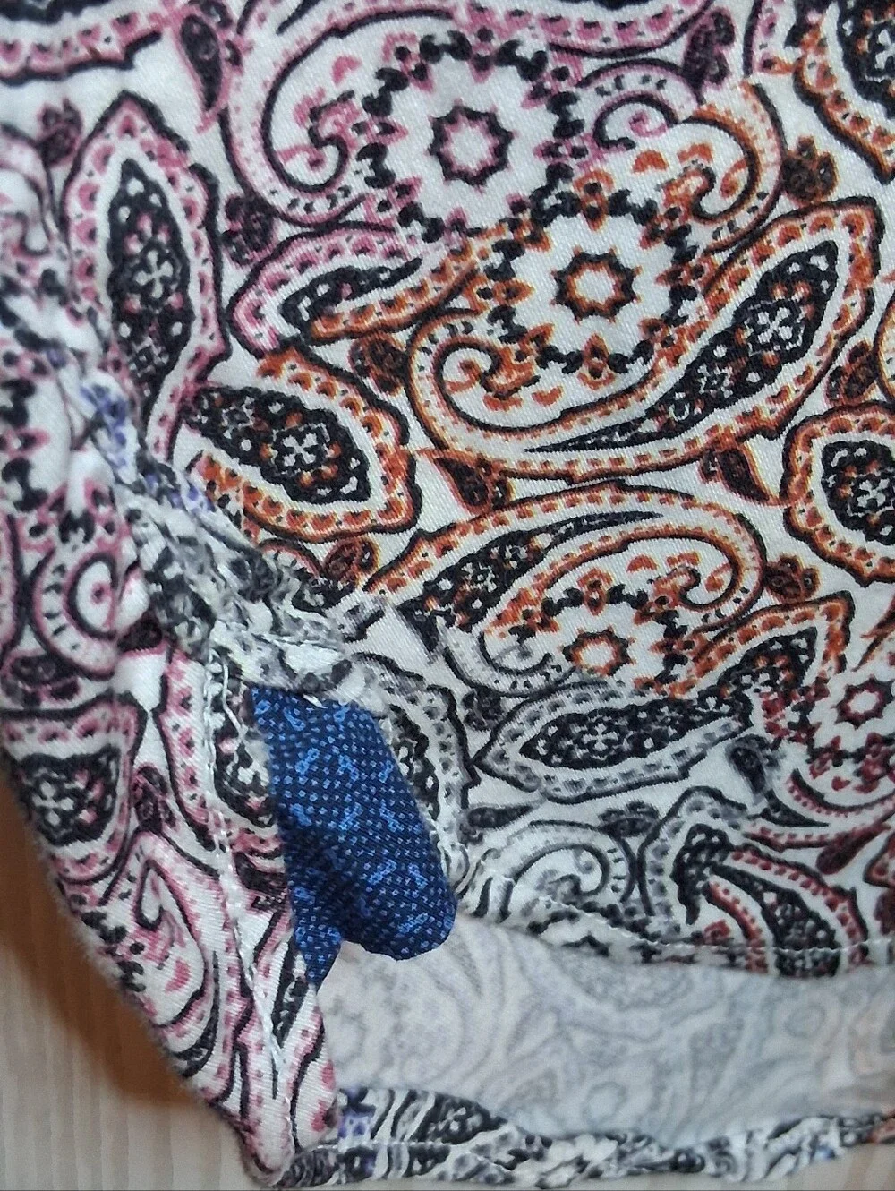 Visconti Black Embroidered Logo Button-Up Shirt - Blue with Multicolor Paisley